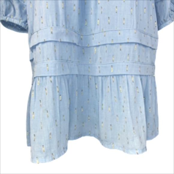 Roller Rabbit Dress Medium Weir Tamania Tiered Boho Festival Metallic - Picture 9 of 14